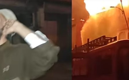 चेलीपुरा का महावीर घर संसार माॅल मे आग और भिषण  आग के सामने अज़ान देता मुस्लिम युवक...  ?