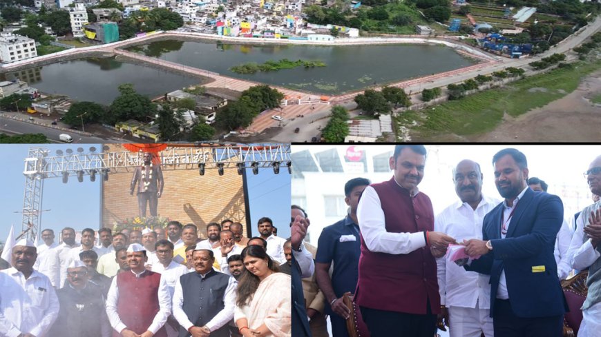 स्व. वसंतराव नाईक और स्वामी रामानंद तीर्थ की प्रतिमाओं का अनावरण; कमल तलाव का लोकार्पण, मुख्यमंत्री ने लिया पहला टिकट