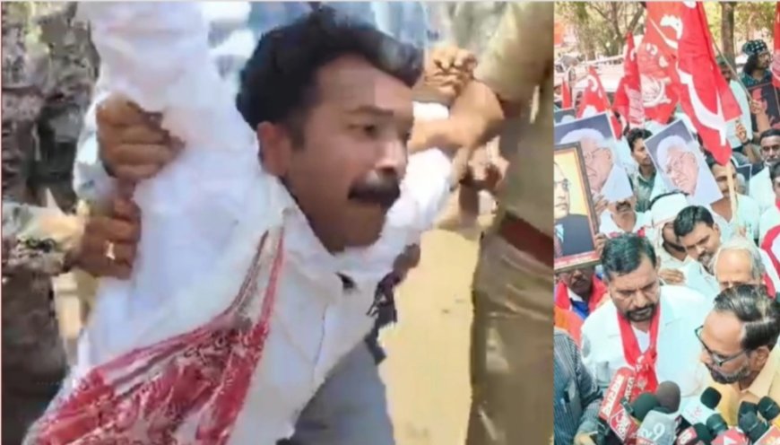 शिवाजी कोण होता किताब को लेकर  गायकवाड-आंबी विवाद ने पकड़ा तूल, कम्युनिस्टों का बुलढाणा में धडक मोर्चा